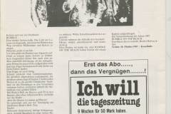 Presse – Rumble On The Beach Archiv - HB Schlachthof Zeitung - 1987