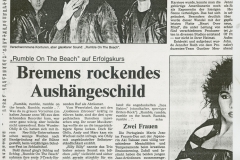 Presse – Rumble On The Beach Archiv - Kurier am Sonntag - 1987