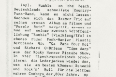 Presse – Rumble On The Beach Archiv - Tip für junge Leute - 1988