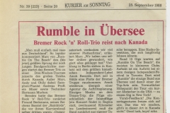 Presse – Rumble On The Beach Archiv - kurier am sonntag - 1988