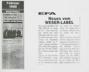 Presse – Rumble On The Beach Archiv - Februar 1990 – EfA Neuheiten 2'90
