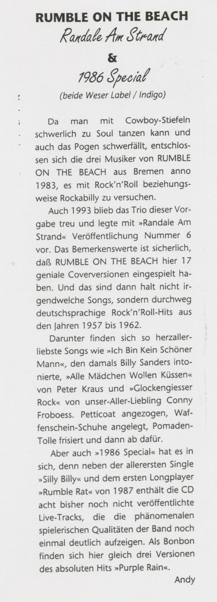 Presse – Randale am Strand von Rumble On The Beach – ???? 1993