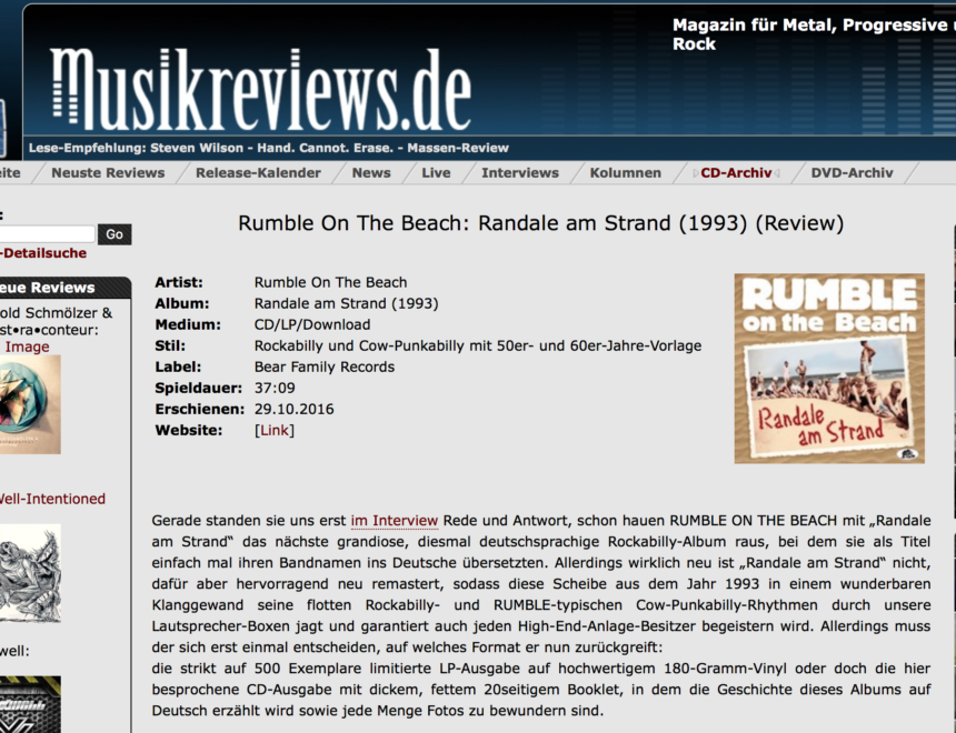 Presse – Randale am Strand von Rumble On The Beach – musikreviews.de