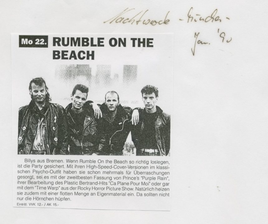Presse – Rumble On The Beach Archiv – 1990 – Nachtwache München