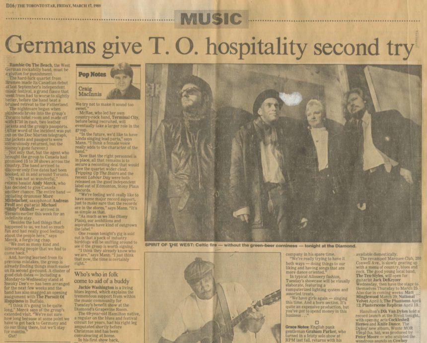 Presse – Rumble On The Beach Archiv – 1989 – Toronto Star – CDN